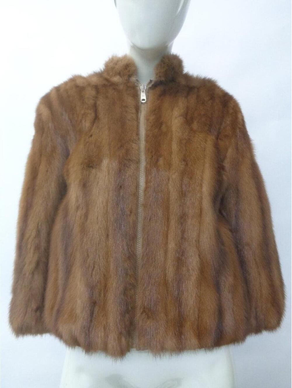 Excellent Wild Mink Fur Suede Reversible Jacket Coat Women Woman Size 0-2 Petite